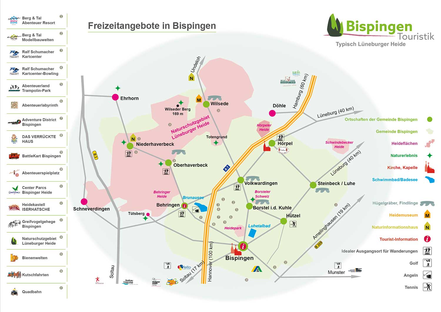 Freizeitkarte Bispingen, Lüneburger Heide